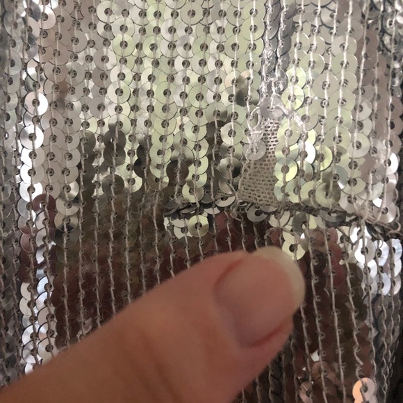 Meghan LA silver sequin fringe kimono cardigan - Picture 6 of 8